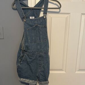 Old Navy Blue Jean Shorts Overalls